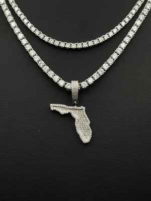 Iced-out Florida Pendant